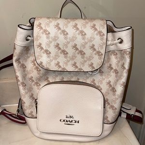 Brand New White Coach Backpack